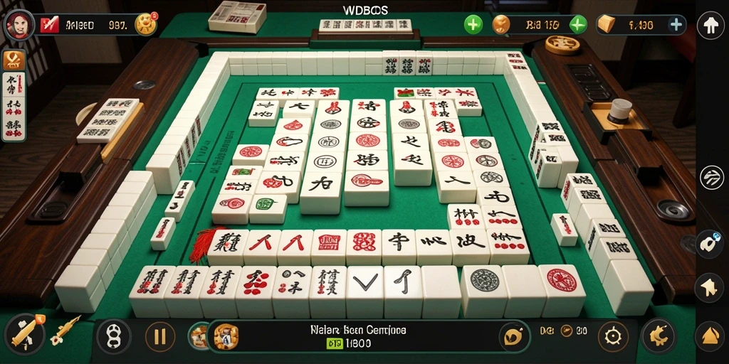 Screenshot gameplay WDBOS menampilkan interaksi seru dalam permainan Mahjong.